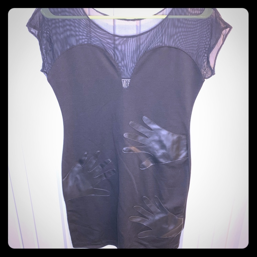 Dime piece hands black mini dress
